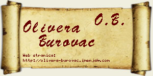 Olivera Burovac vizit kartica